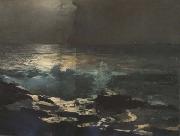 Winslow Homer Moonlight,Wood Island Light (mk44) oil on canvas